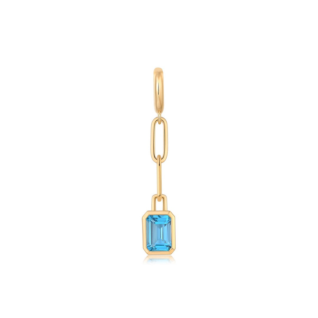 1.10CT Blue Topaz Paperclip Pendant - SHOPKURY.COM
