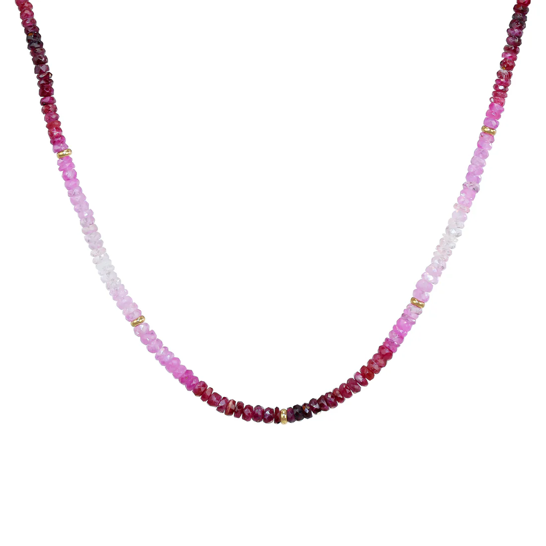Gradient Ruby Gem Stone Necklace - SHOPKURY.COM