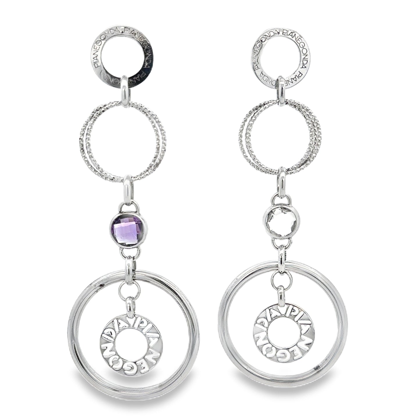 Precious Light Silver Dangle Earrings w/Amethyst - SHOPKURY.COM