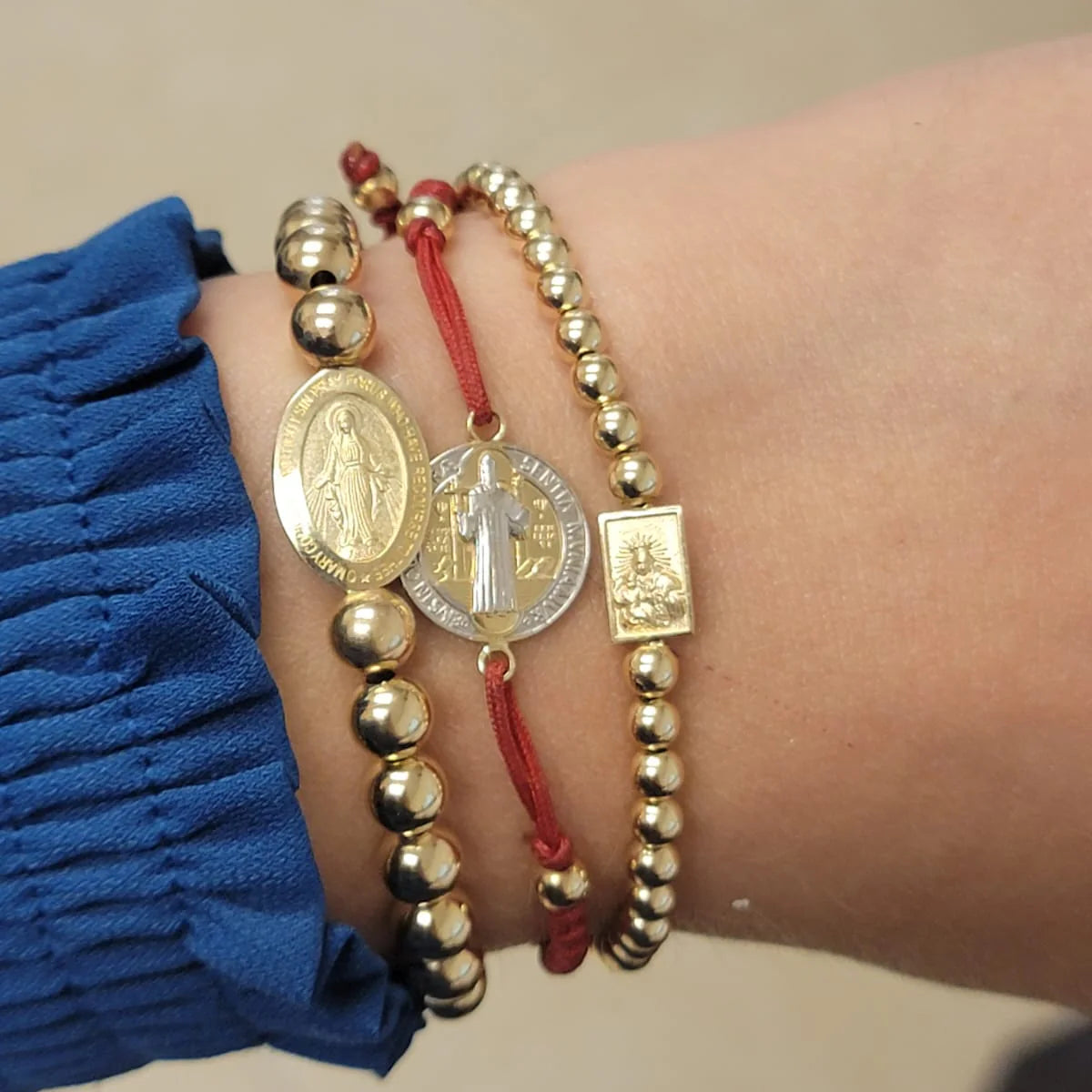 Scapular Elastic Bead Bracelet - SHOPKURY.COM