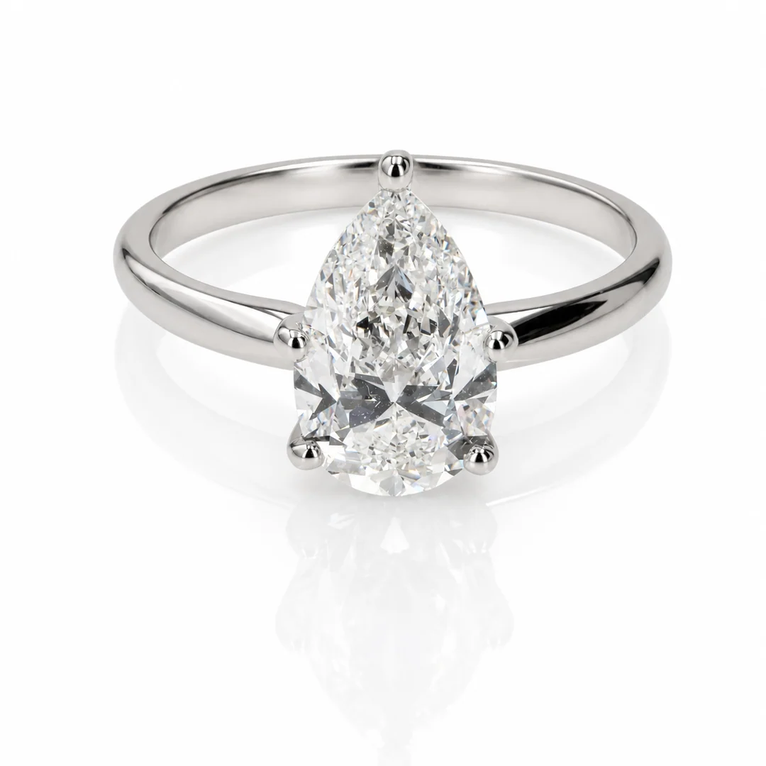 2CT Pear Cut Lab Diamond Engagement Ring in 14K White Gold by LAB DIAMONDS