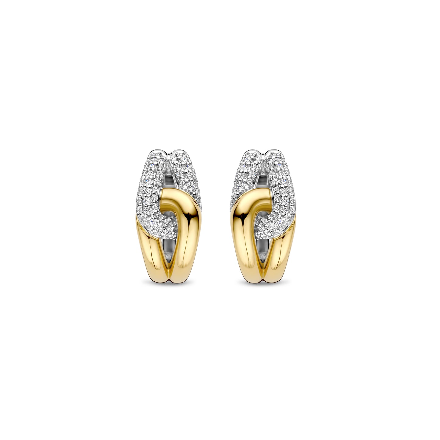 Bonds Two Tone Huggie Earrings - SHOPKURY.COM