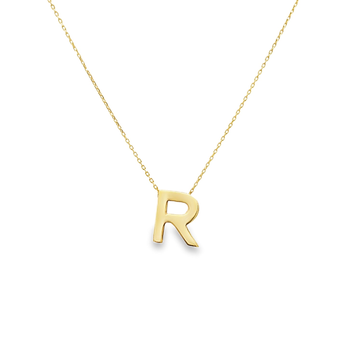 Gold R Initial Necklace - SHOPKURY.COM
