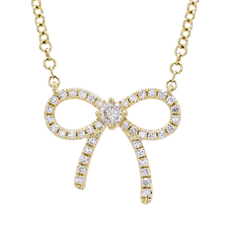 Bow with Diamonds Necklace - SHOPKURY.COM