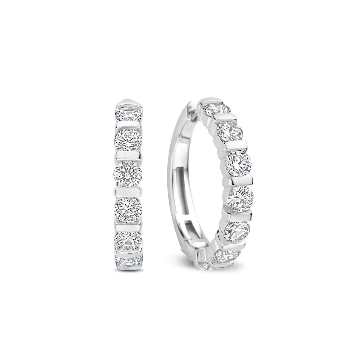 Sequence Silver Huggie Earrings 25.5MM by TI SENTO