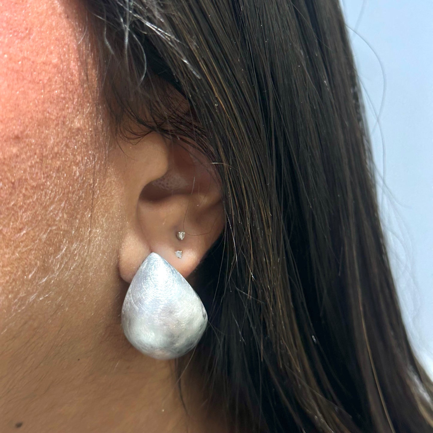 Silver Drop Huggie Earrings - SHOPKURY.COM