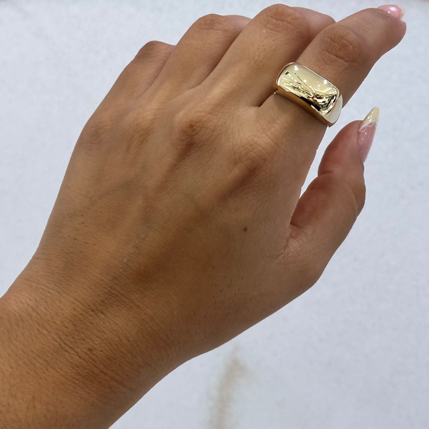 Chunky Hollow Gold Ring (Size 8.5) - SHOPKURY.COM