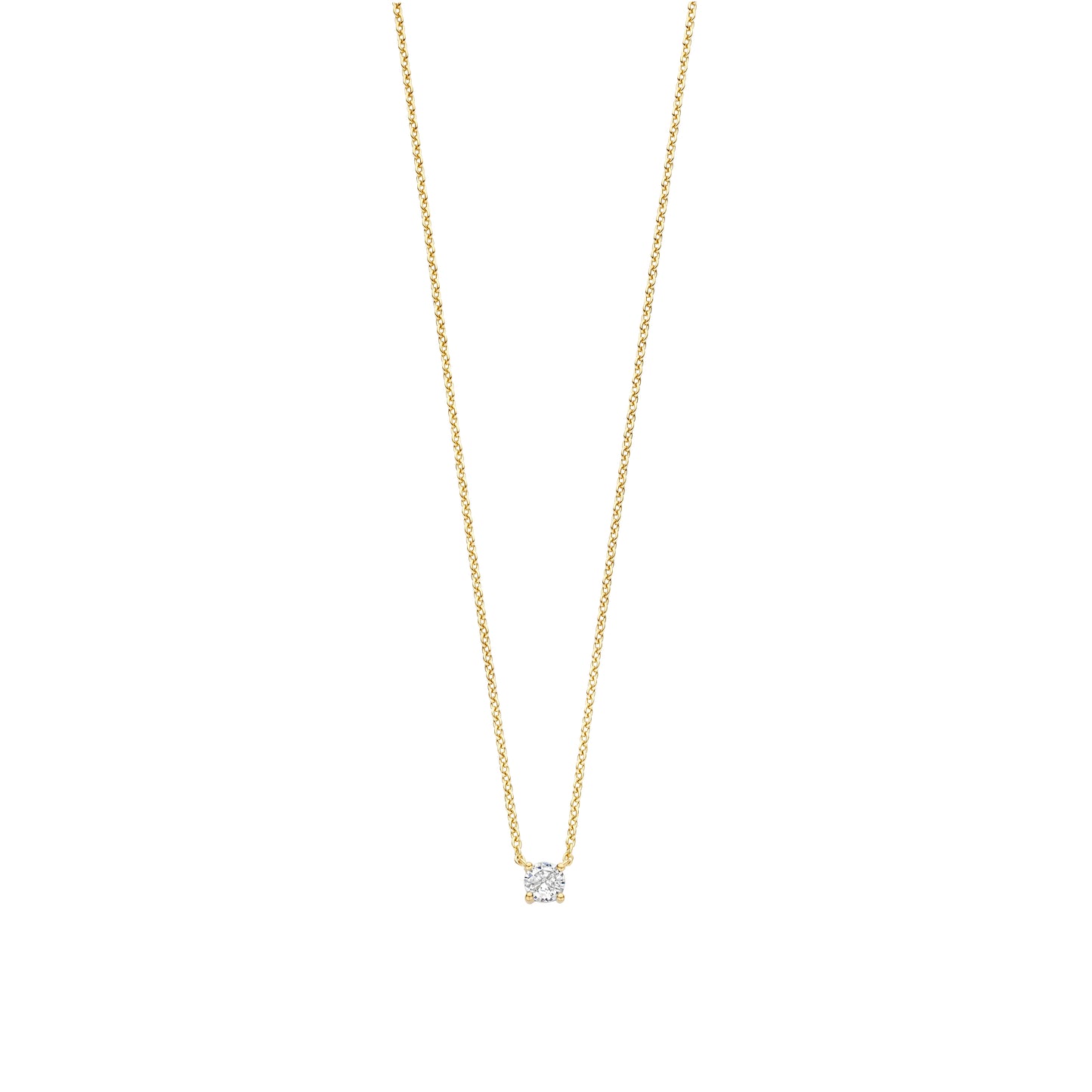 Solitaire Elegance Golden Necklace - SHOPKURY.COM