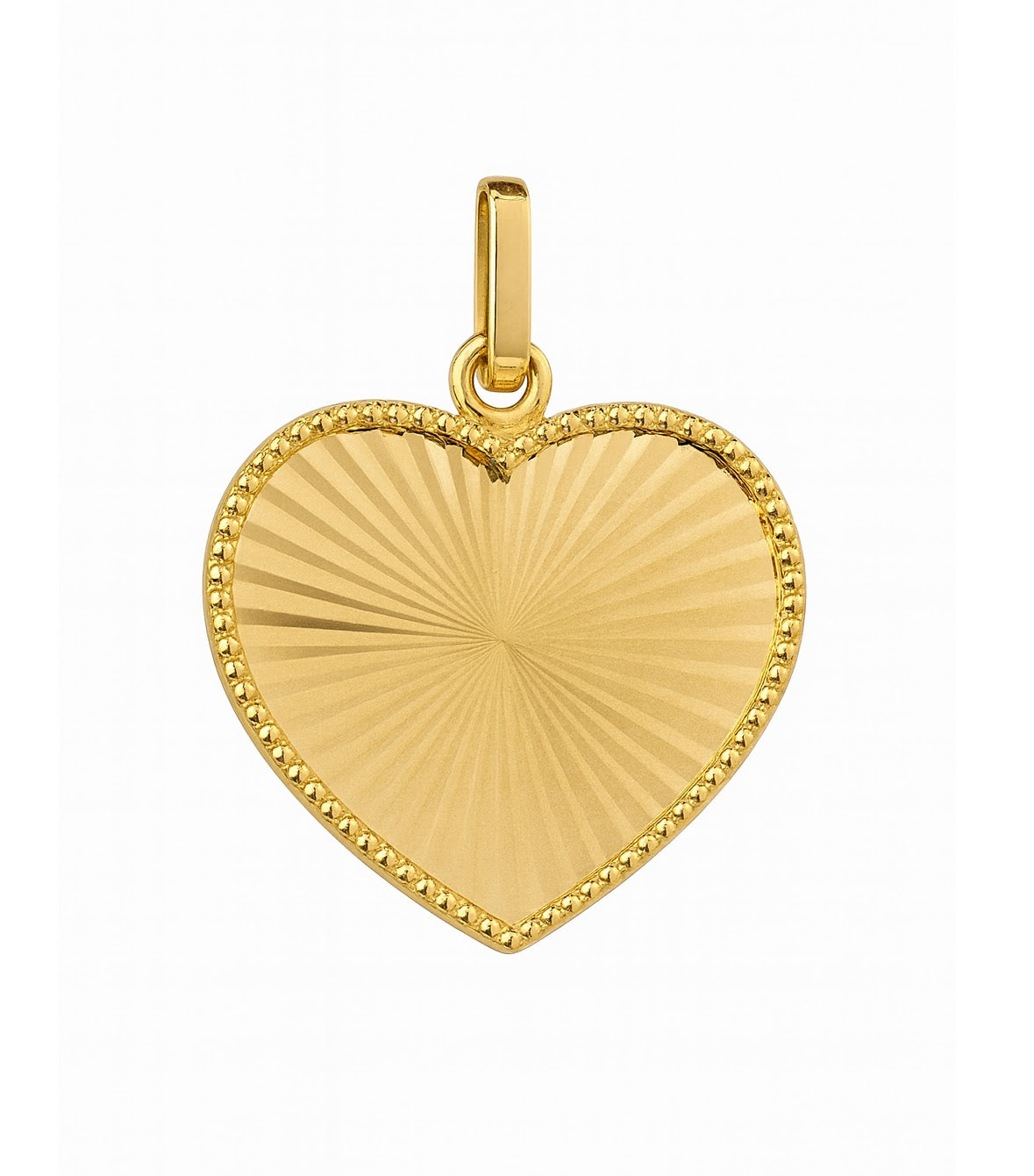 Flutted Flat Heart Pendant 19MM - SHOPKURY.COM