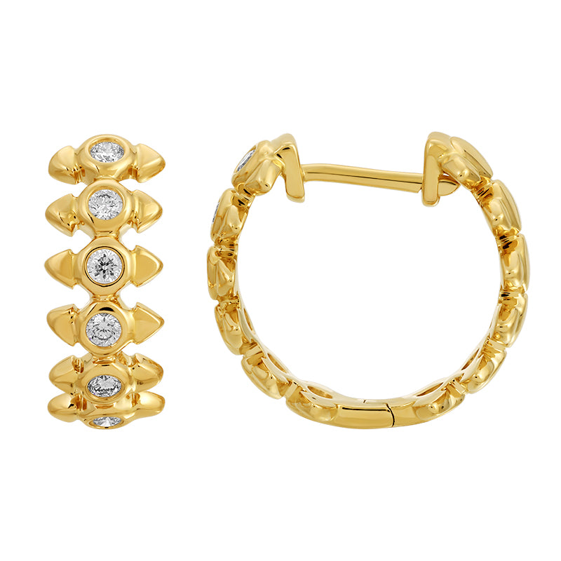 Spike Diamond Huggie Earrings - SHOPKURY.COM