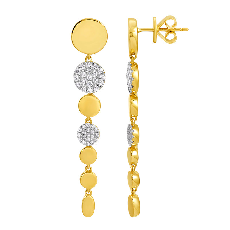 Circles and Pave Dangle Earrings - SHOPKURY.COM