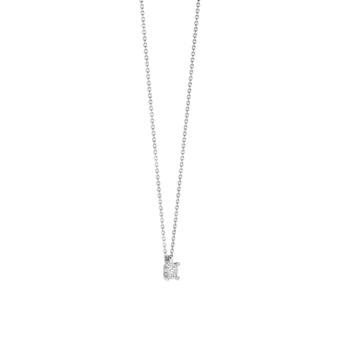 Solitaire Elegance Dangle Silver Necklace - SHOPKURY.COM