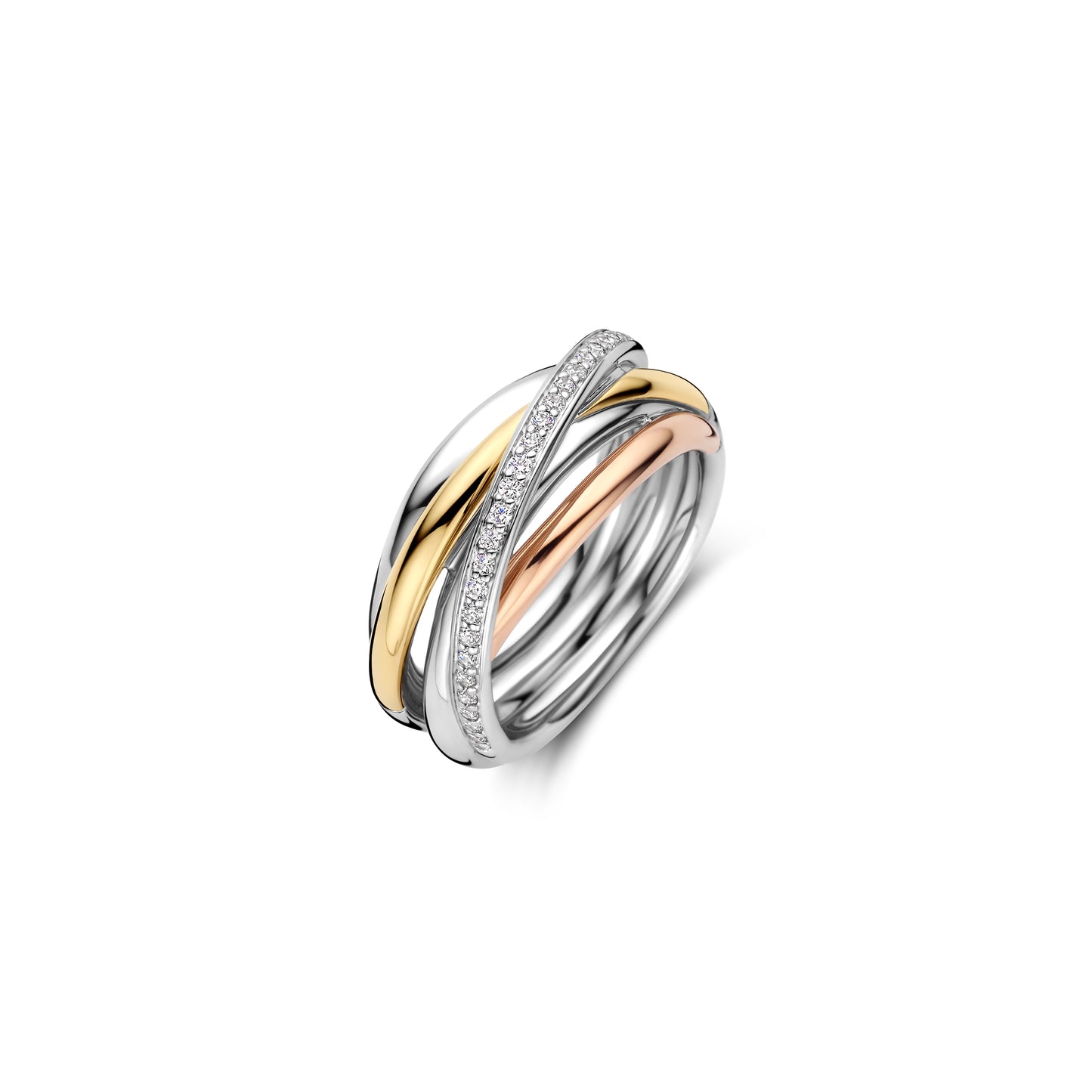 Trinity Three Tone Wide Ring - SHOPKURY.COM