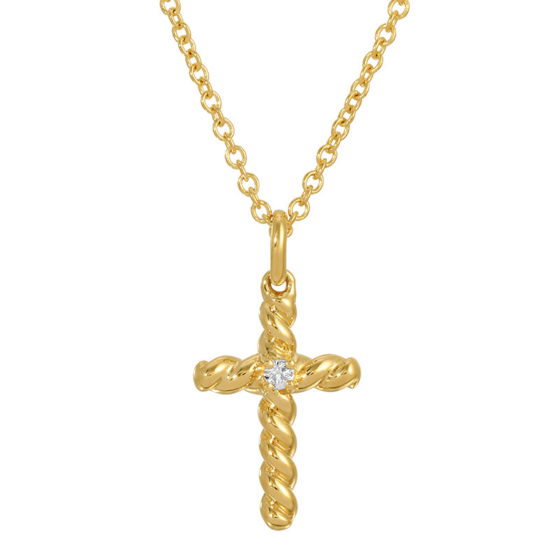 Twisted Cross and Diamond Necklace - SHOPKURY.COM