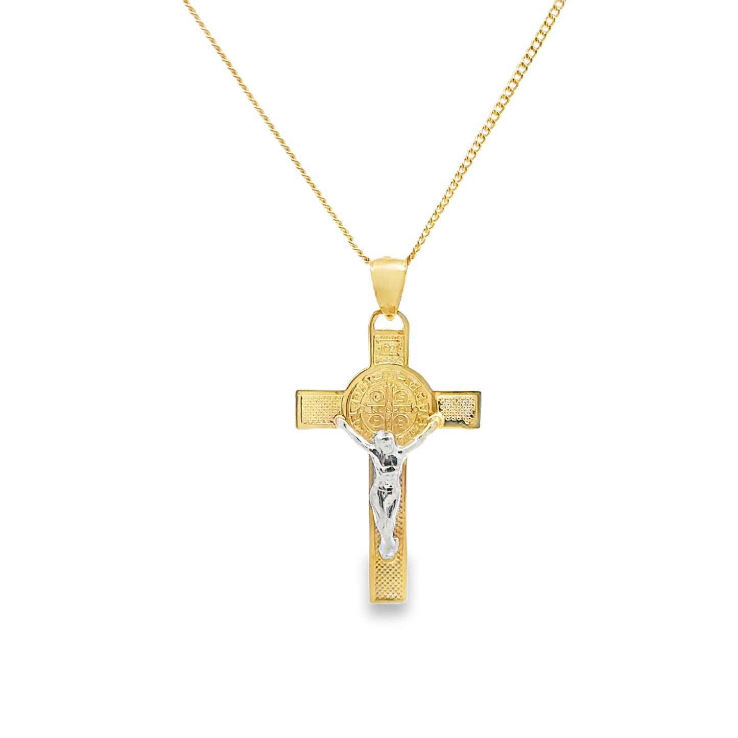 Two Tone San Benito Cross Pendant 36MM - SHOPKURY.COM