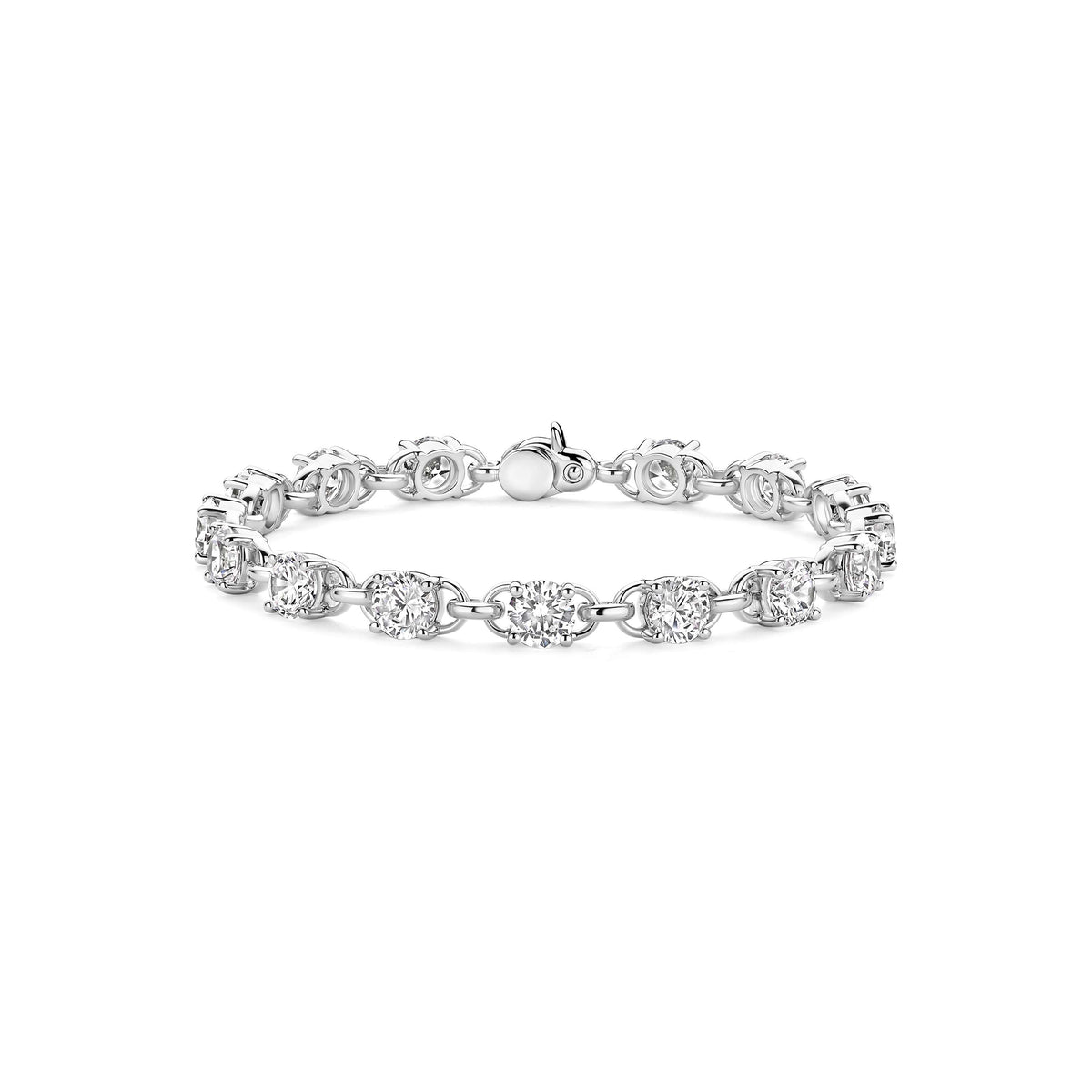Solitaire Lock Silver Tennis Bracelet by TI SENTO