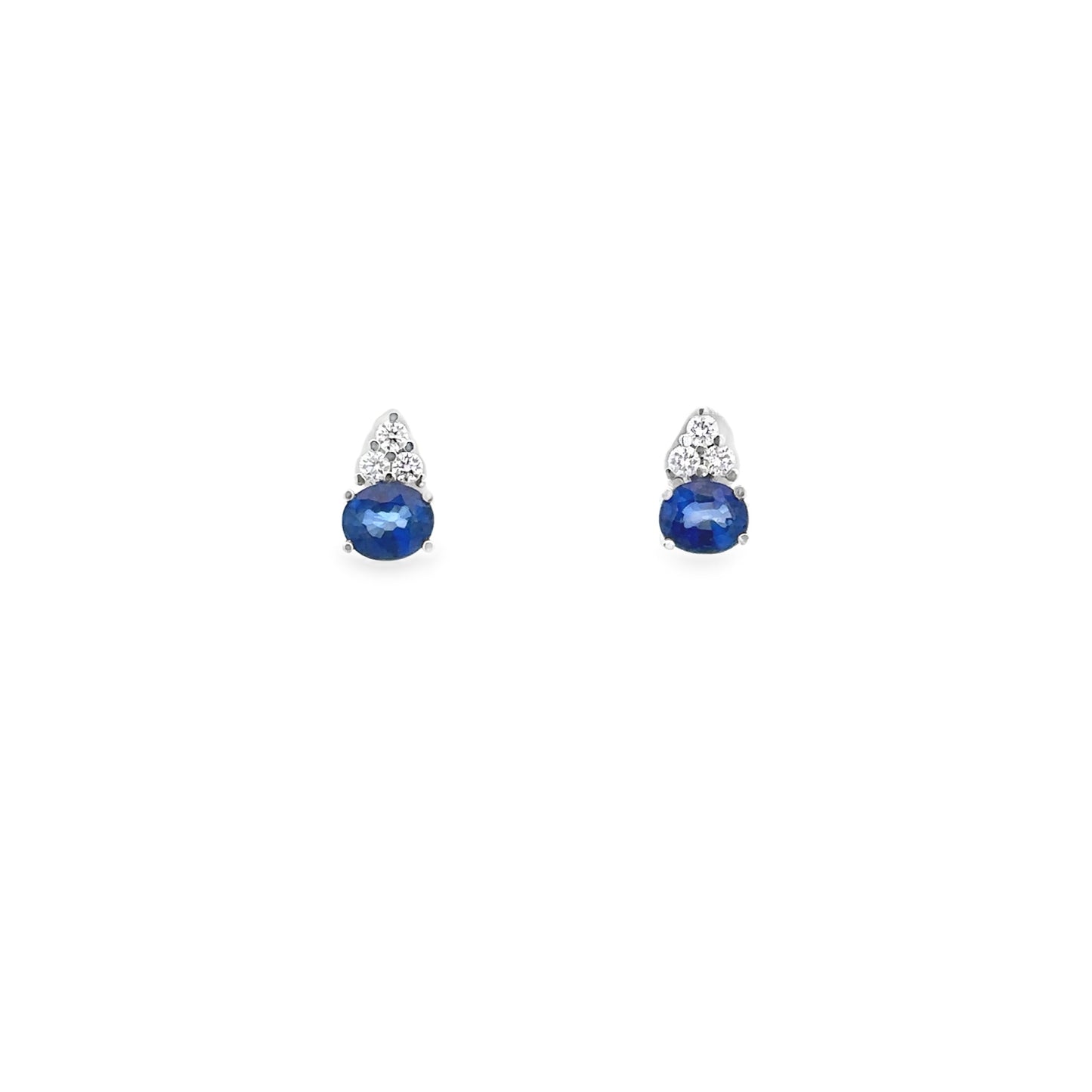 White Gold Earrings with Blue Sapphires and Diamonds - SHOPKURY.COM
