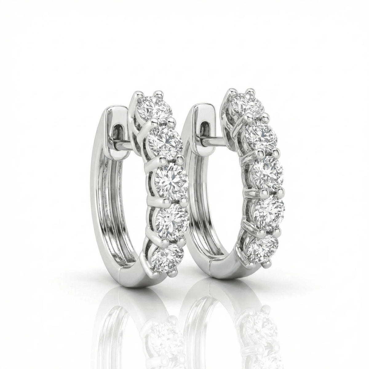 1.00CT Lab Diamonds Huggies in White Gold by LAB DIAMONDS