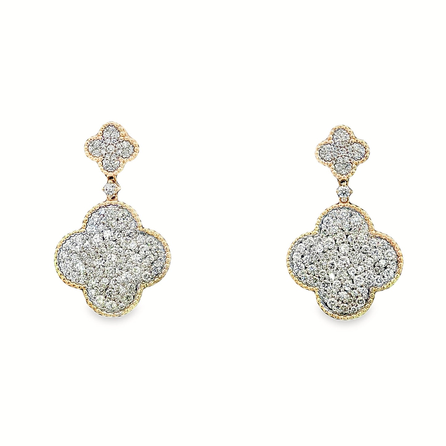 Clover Diamond Dangle Earrings - SHOPKURY.COM