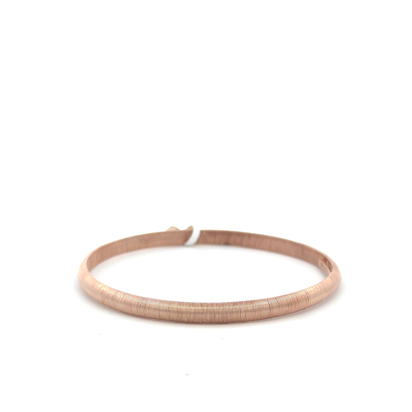 Textured Rose Plated Bangle Bracelet - SHOPKURY.COM