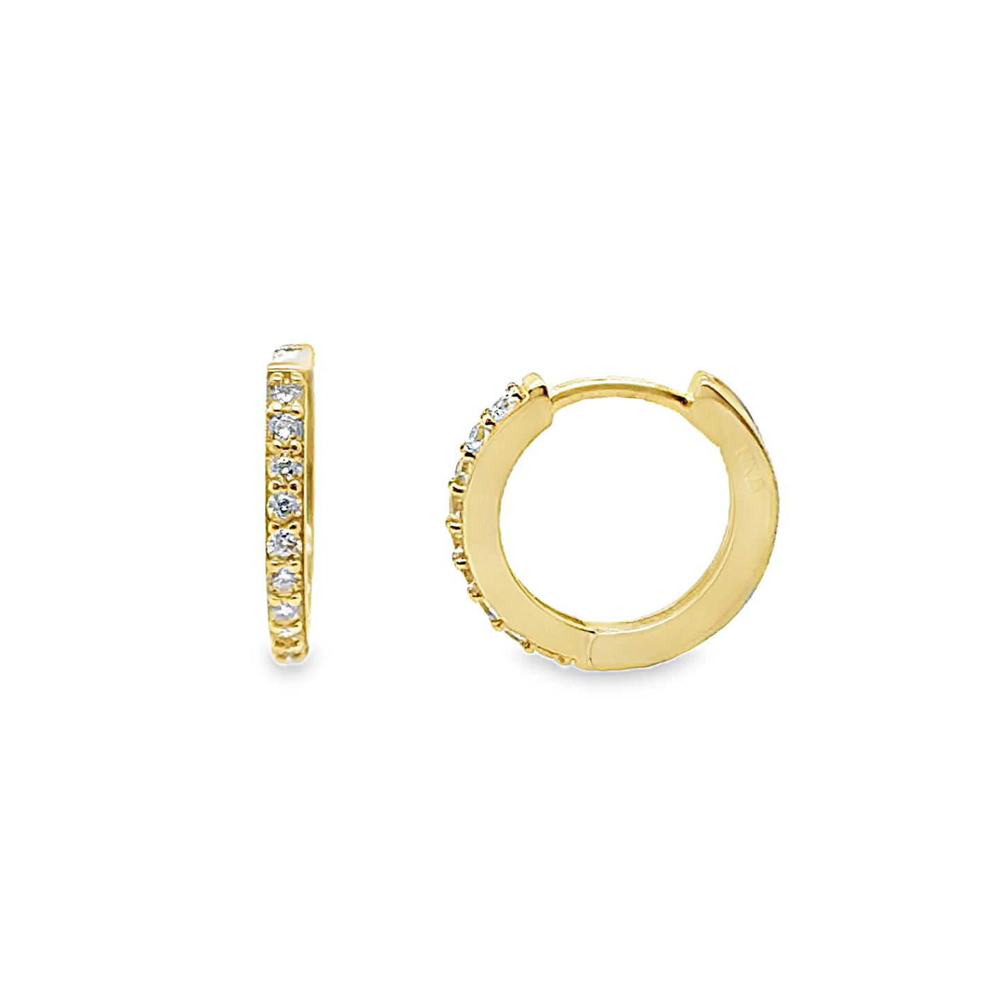 Basic Zirconia 11MM Huggie Earrings - SHOPKURY.COM