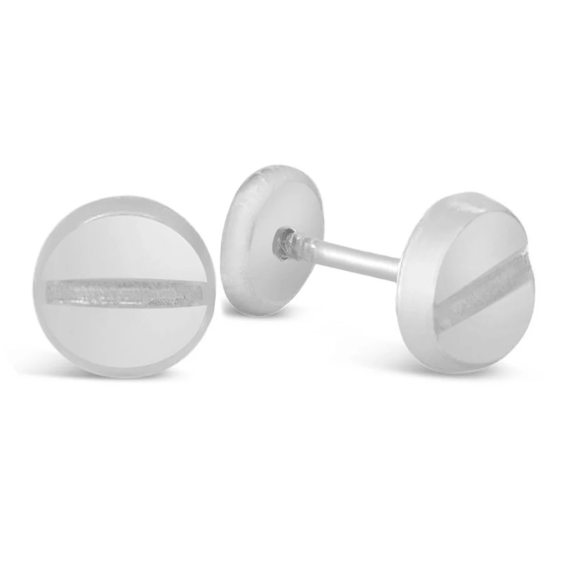 6MM Screw Button Stud Earrings by KURY COLLECTION