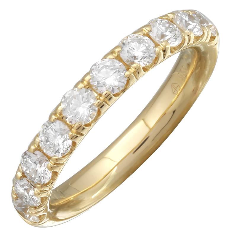 1.12CT Natural Diamond Wedding Ring in Yellow Gold by KURY COLLECTION