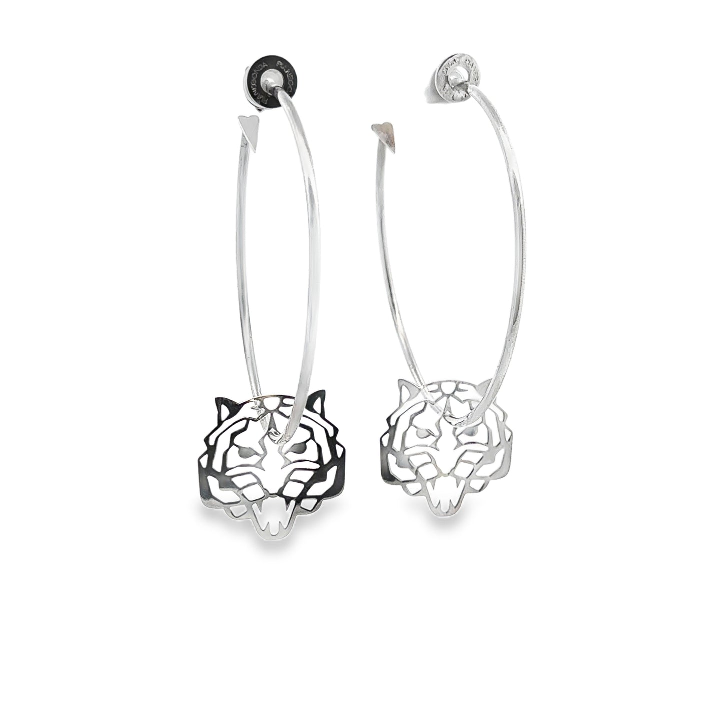 Hoop Earrings with Tiger Pendant - SHOPKURY.COM