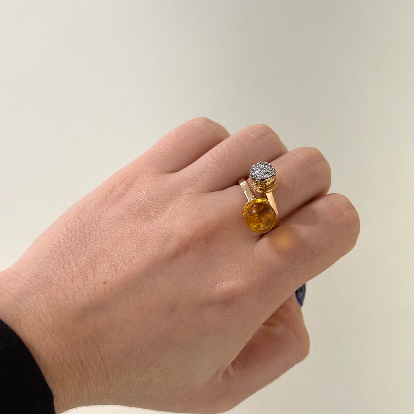 Boulevard Stone Ring with Yellow Stone by REBECCA, MADE IN ITALY