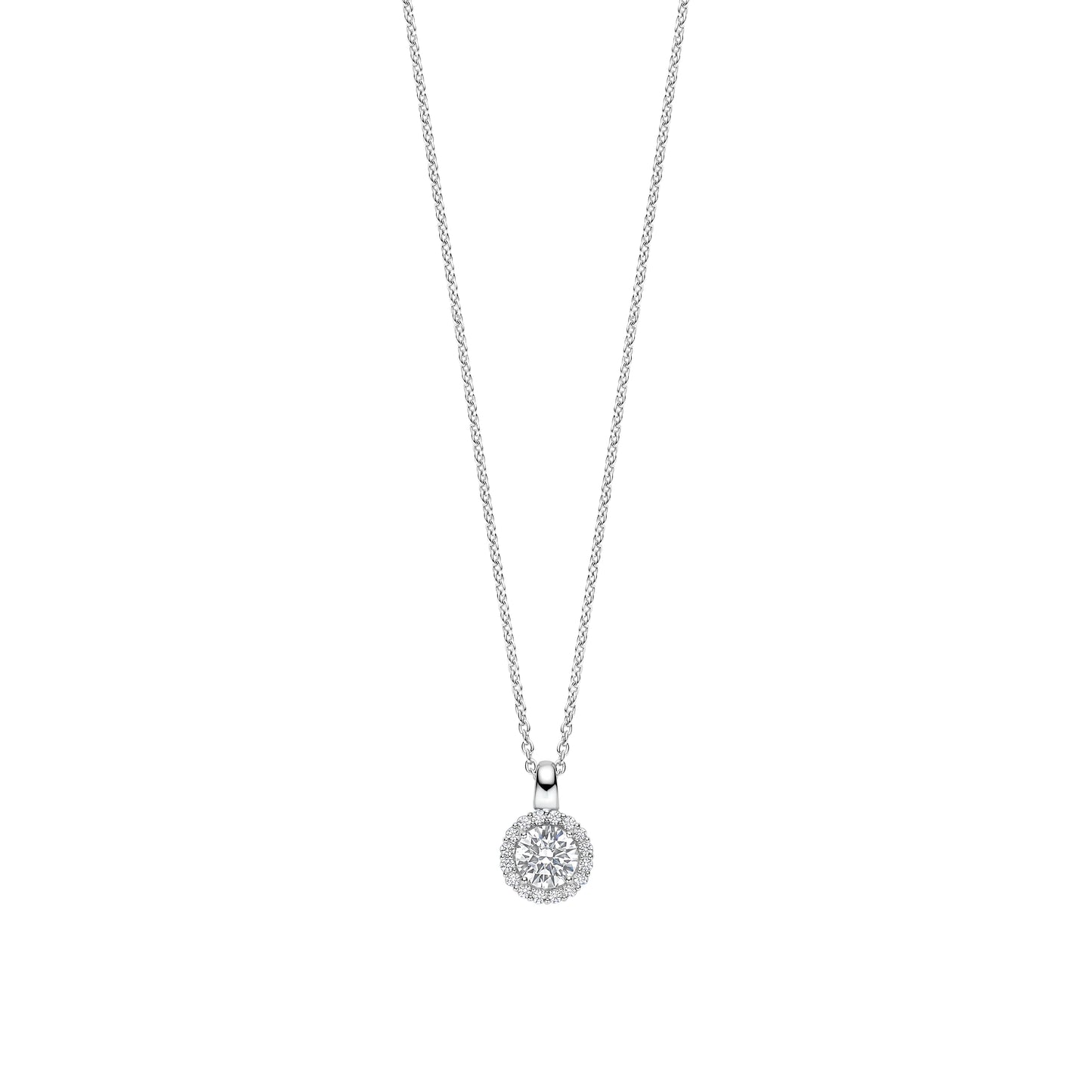 Round Halo Zirconia Necklace by TI SENTO
