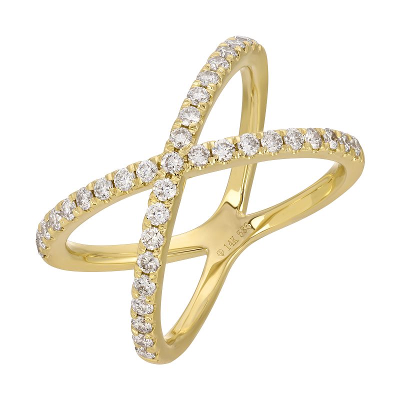 Diamond Crossover Ring - SHOPKURY.COM