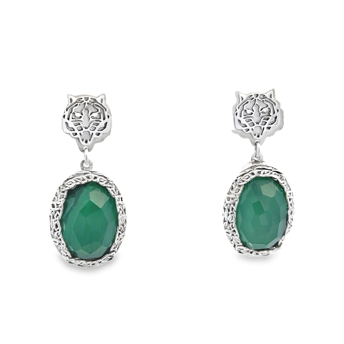My Amazon Green Stone Dangle Earrings - SHOPKURY.COM