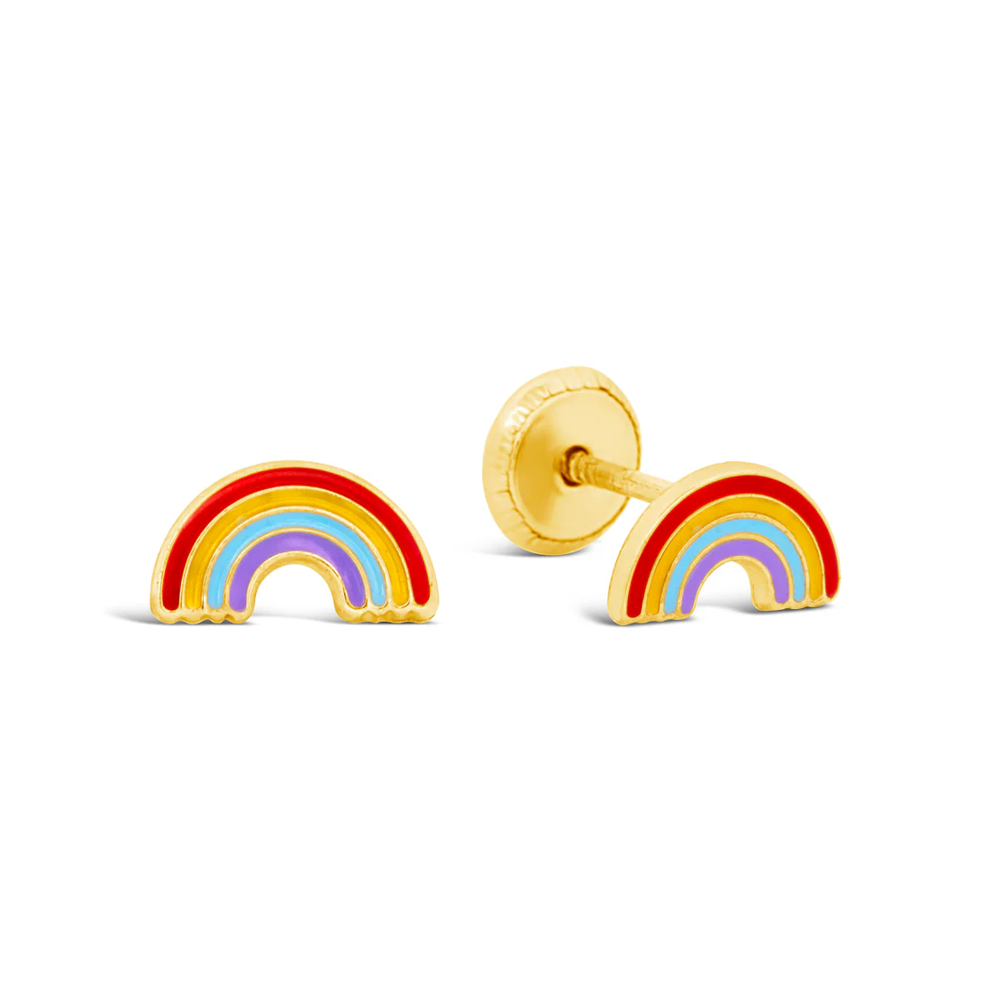 Rainbow Enamel Kids Stud Earrings by KURY COLLECTION