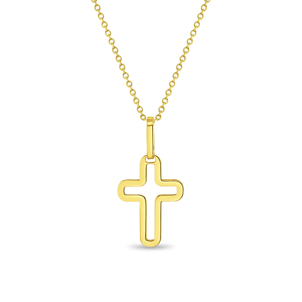 Rouned Open Cross Kids Necklace - SHOPKURY.COM