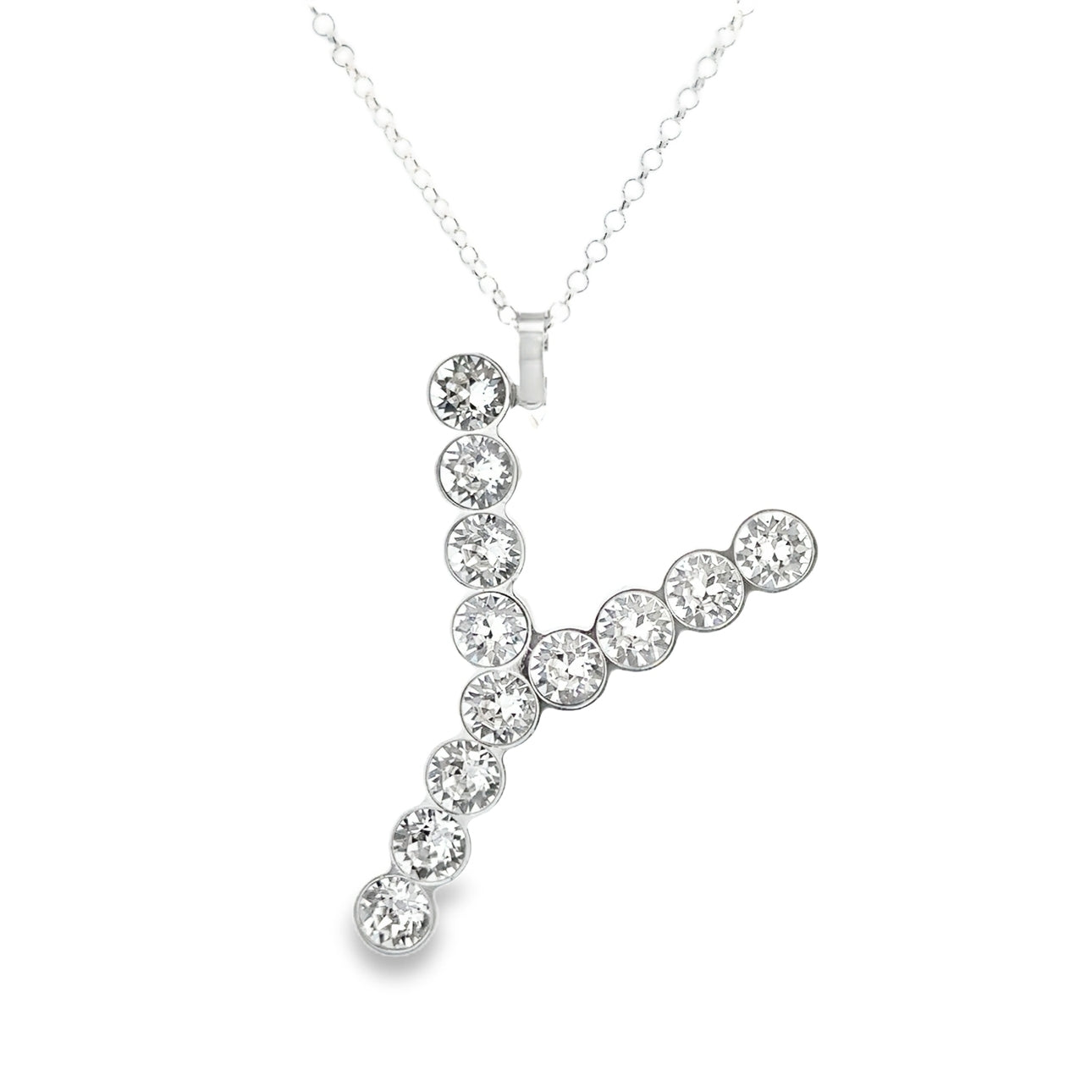 Initial Y Pendant with Swarovski Crystals - SHOPKURY.COM