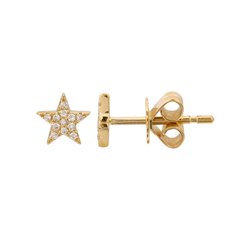 Star Pave Diamond Stud Earrings - SHOPKURY.COM