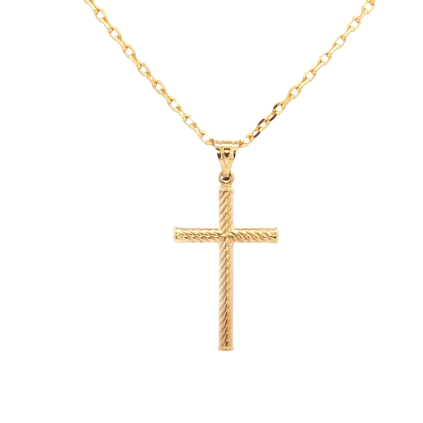 Rope Texture Cross Pendant - 31MM - SHOPKURY.COM