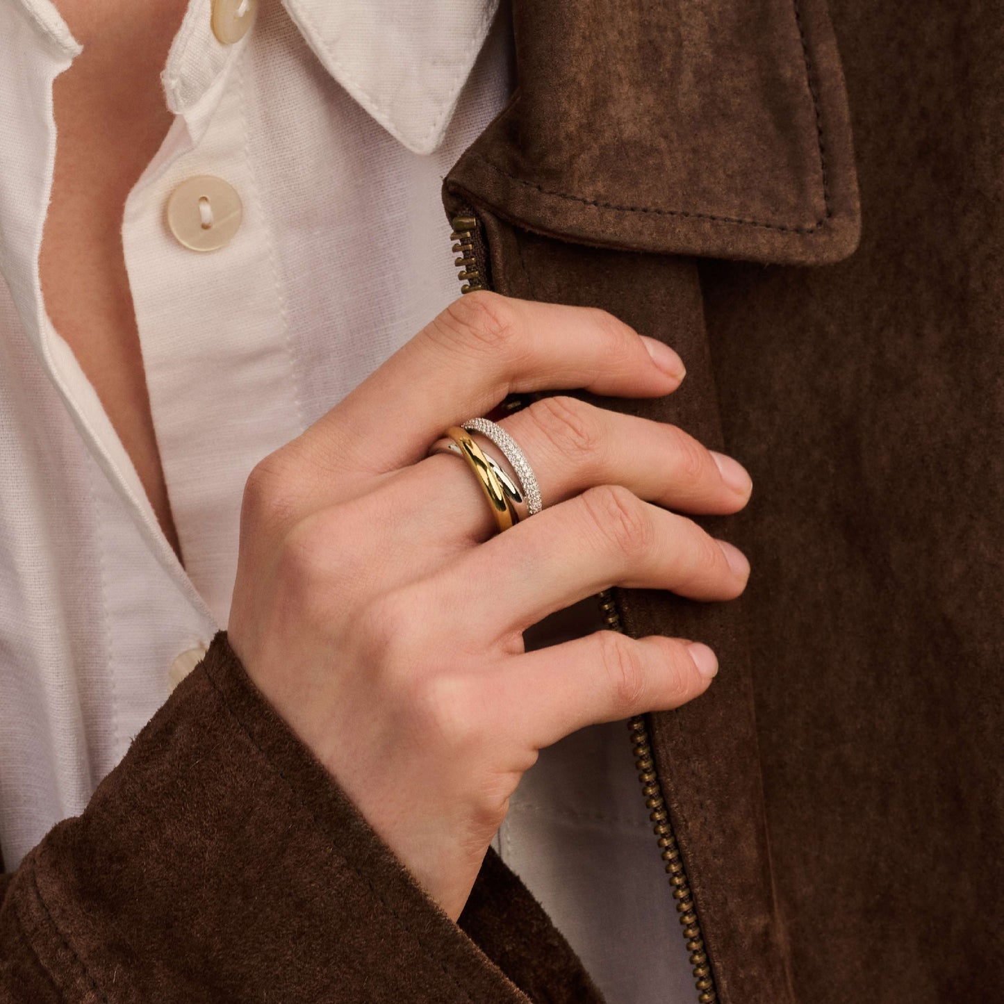 Crossover Trilogy Two Tone Ring by TI SENTO