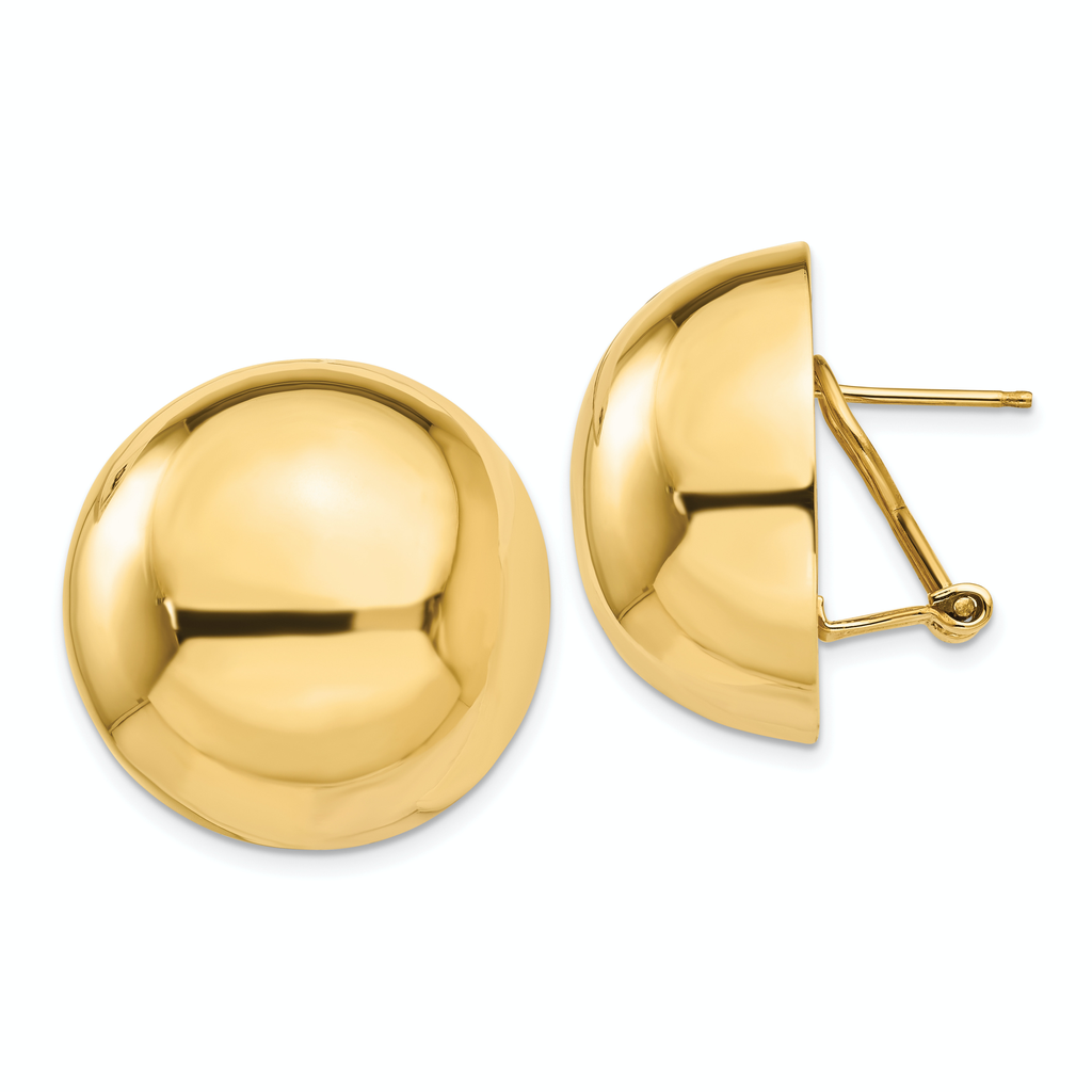 Half Ball 16MM Omega Earrings - SHOPKURY.COM