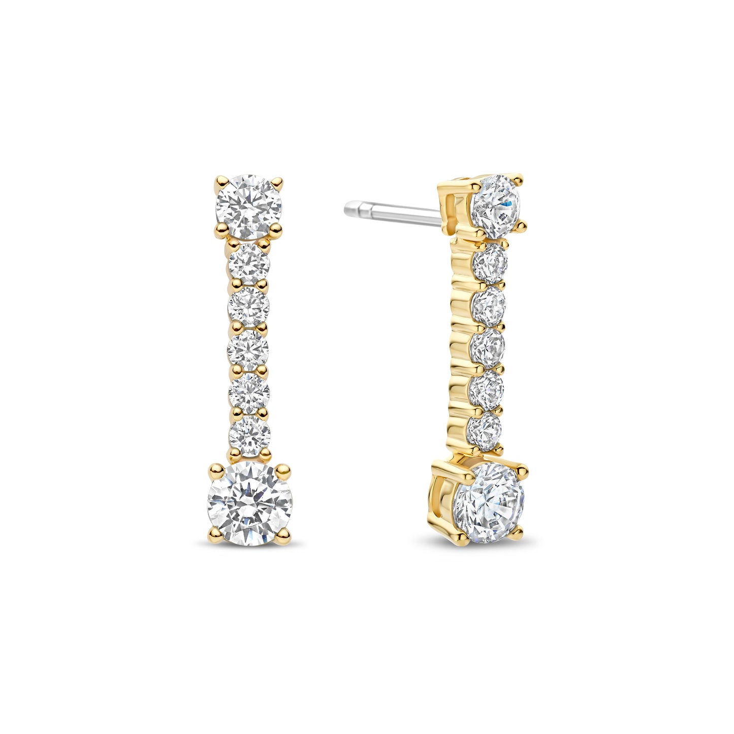 Tinsel Linear Golden Earrings by TI SENTO