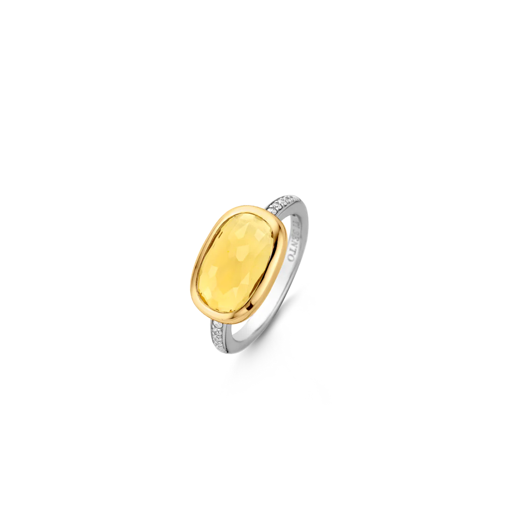 Oval Yellow Facetted Ring - SHOPKURY.COM