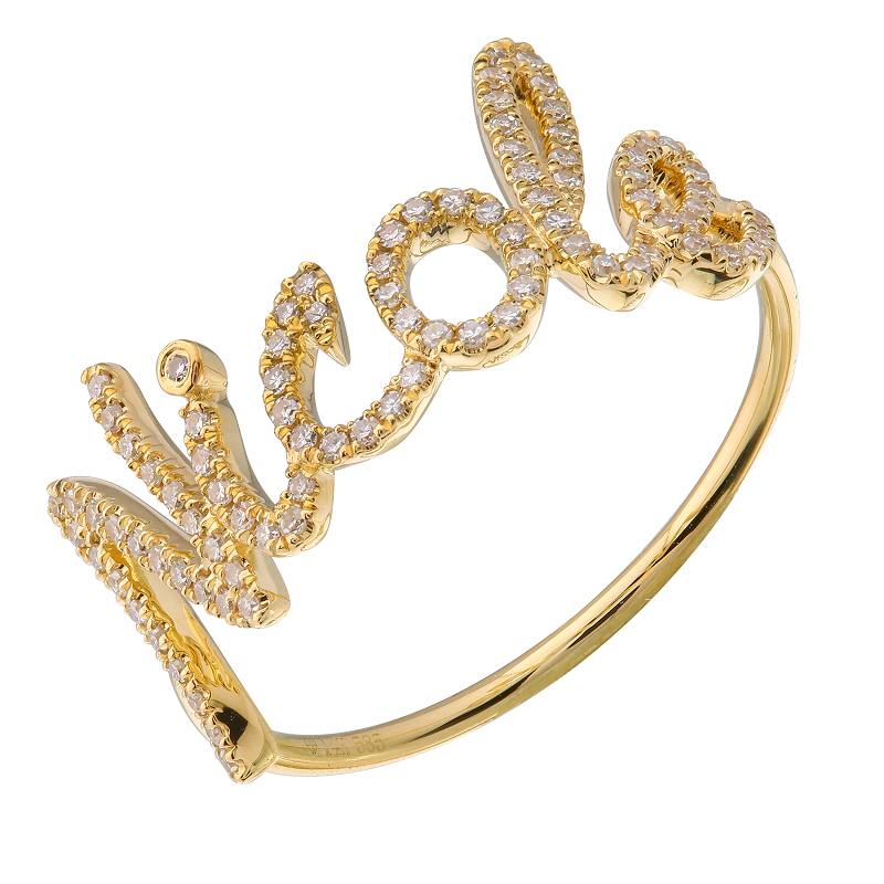 Custom Script Diamond Name Ring by KURY COLLECTION
