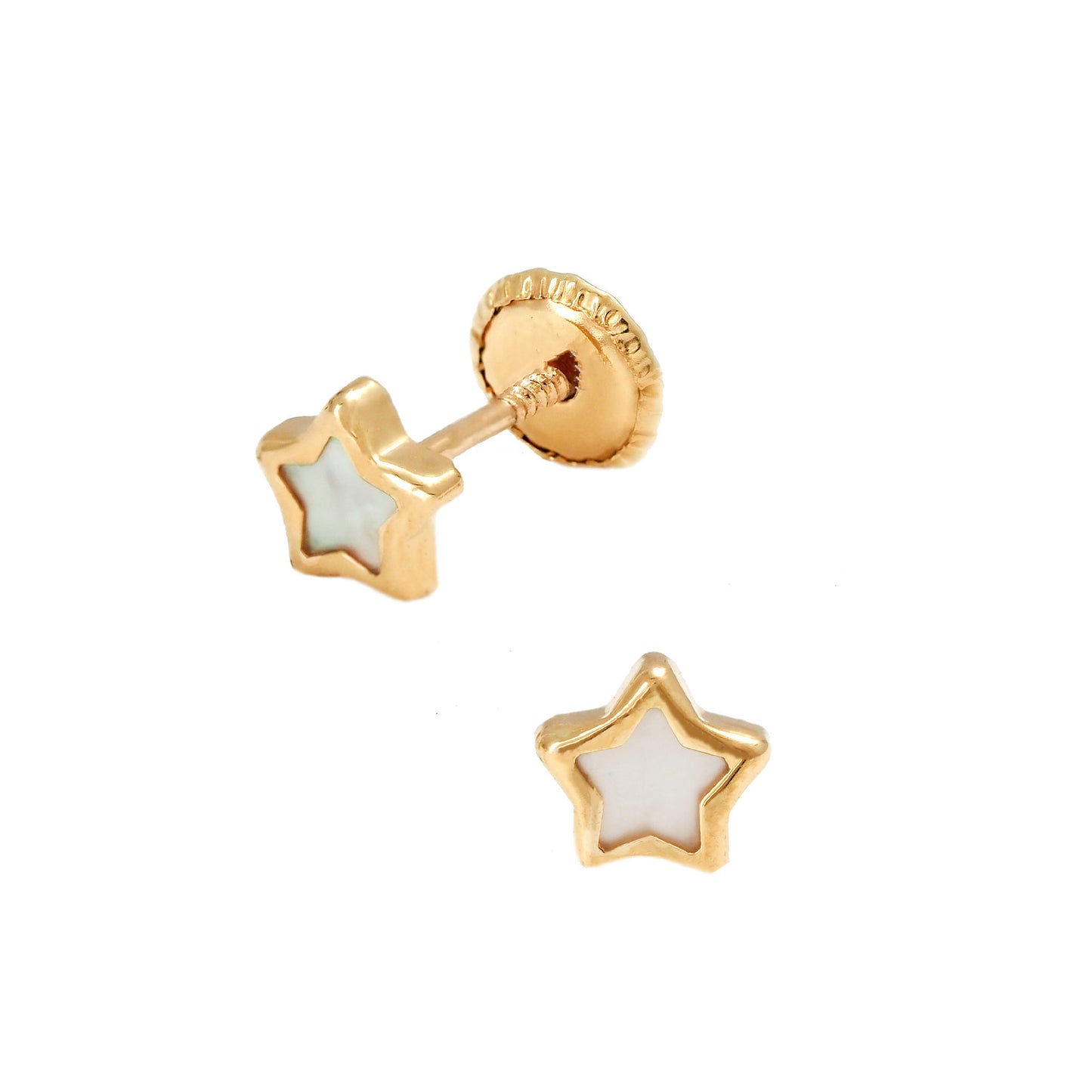 6MM Mother Pearl Star Kids Earrings - SHOPKURY.COM