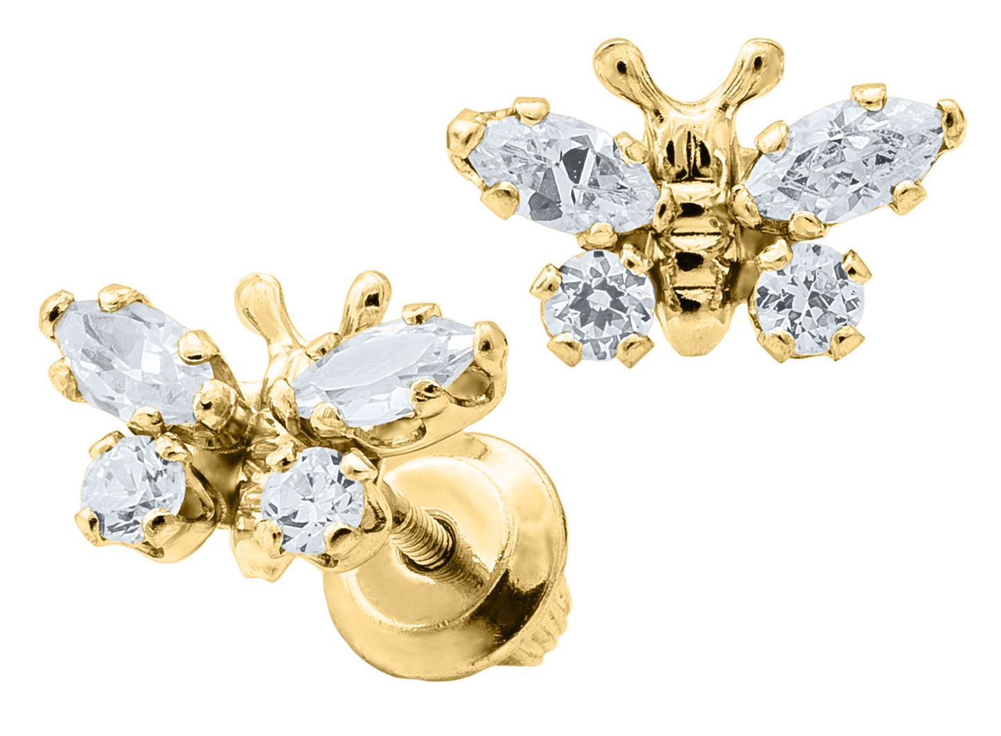 Butterfly Zirconia Kids Stud Earrings - SHOPKURY.COM