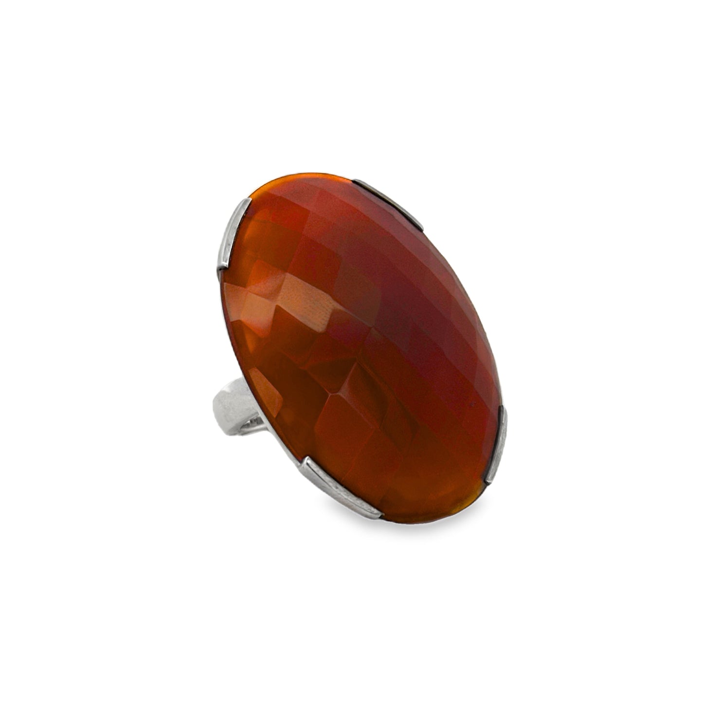Large Oval Orange Stone Ring - SHOPKURY.COM
