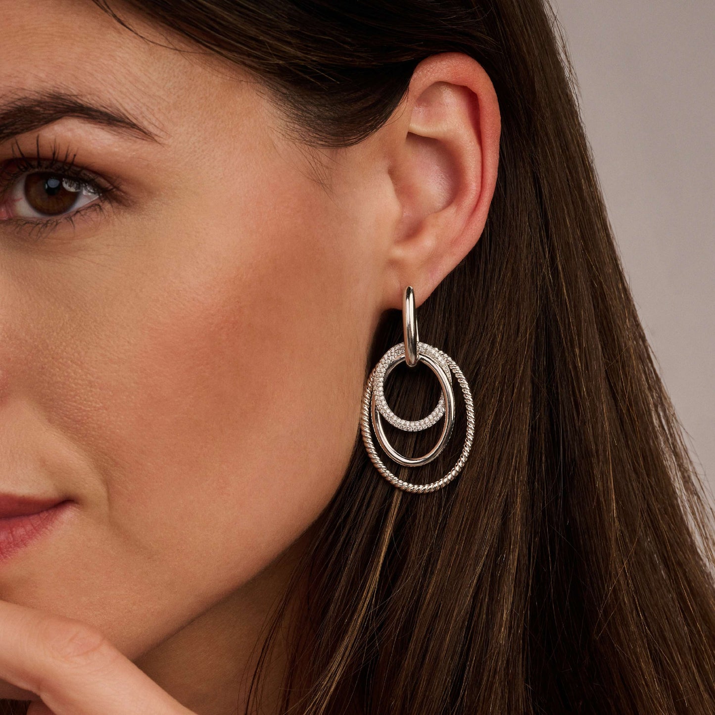 Oval Icon Silver Earrings by TI SENTO