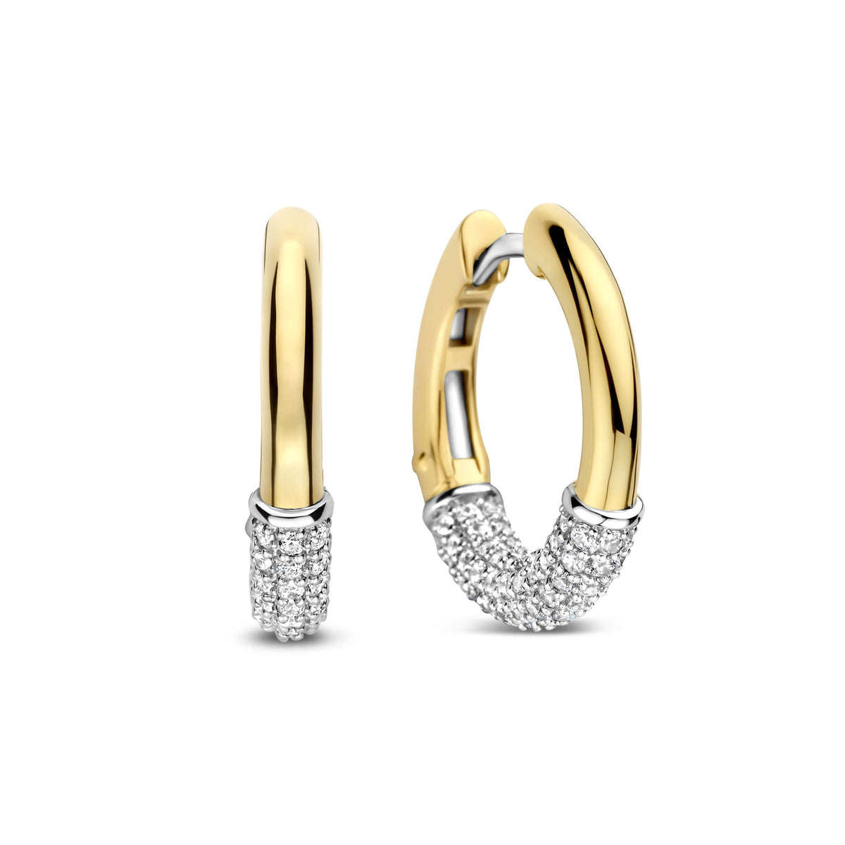 Arc of Sparkle Huggie Earrings by TI SENTO