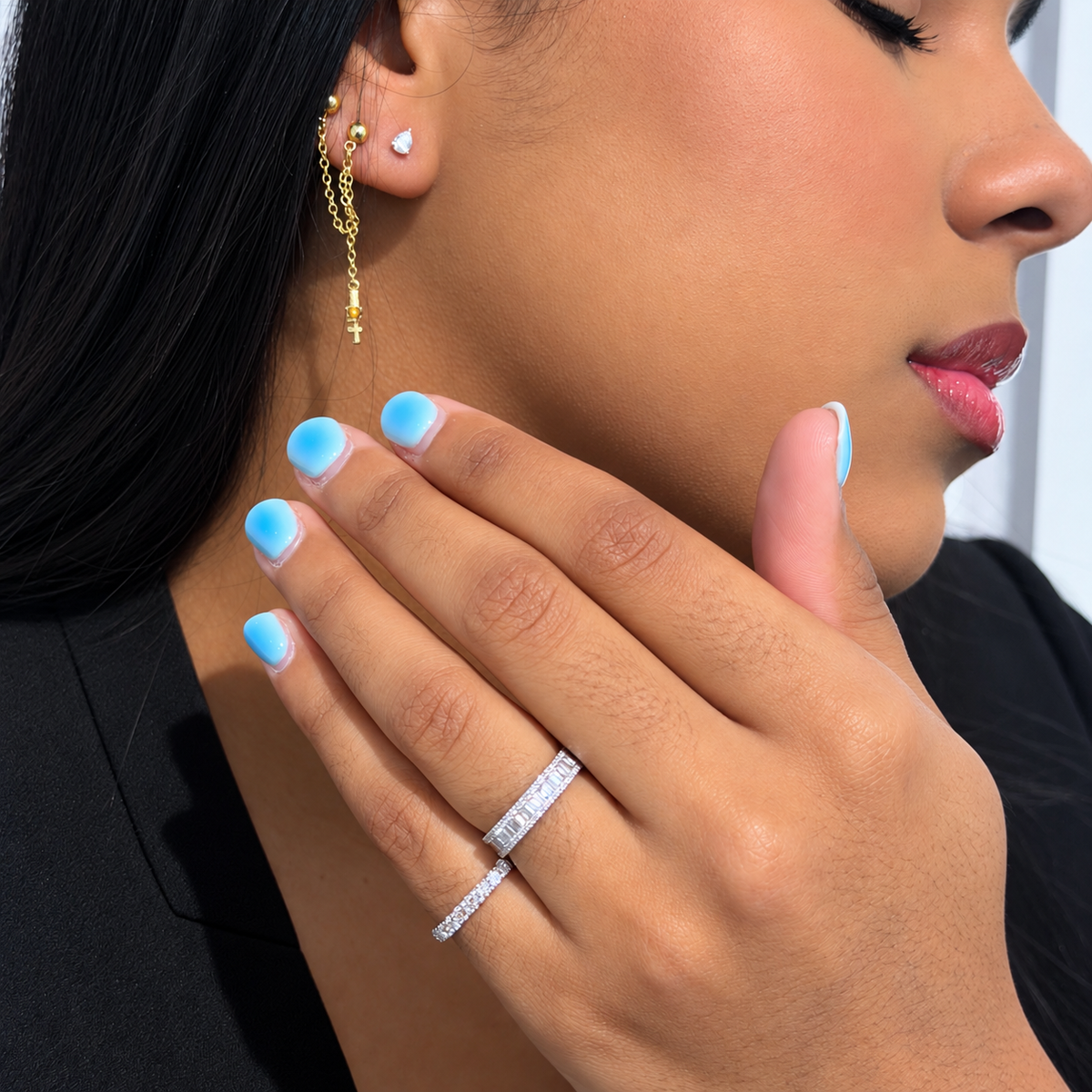 Pear Shape Natural Diamond .37CT Stud Earrings by KURY COLLECTION