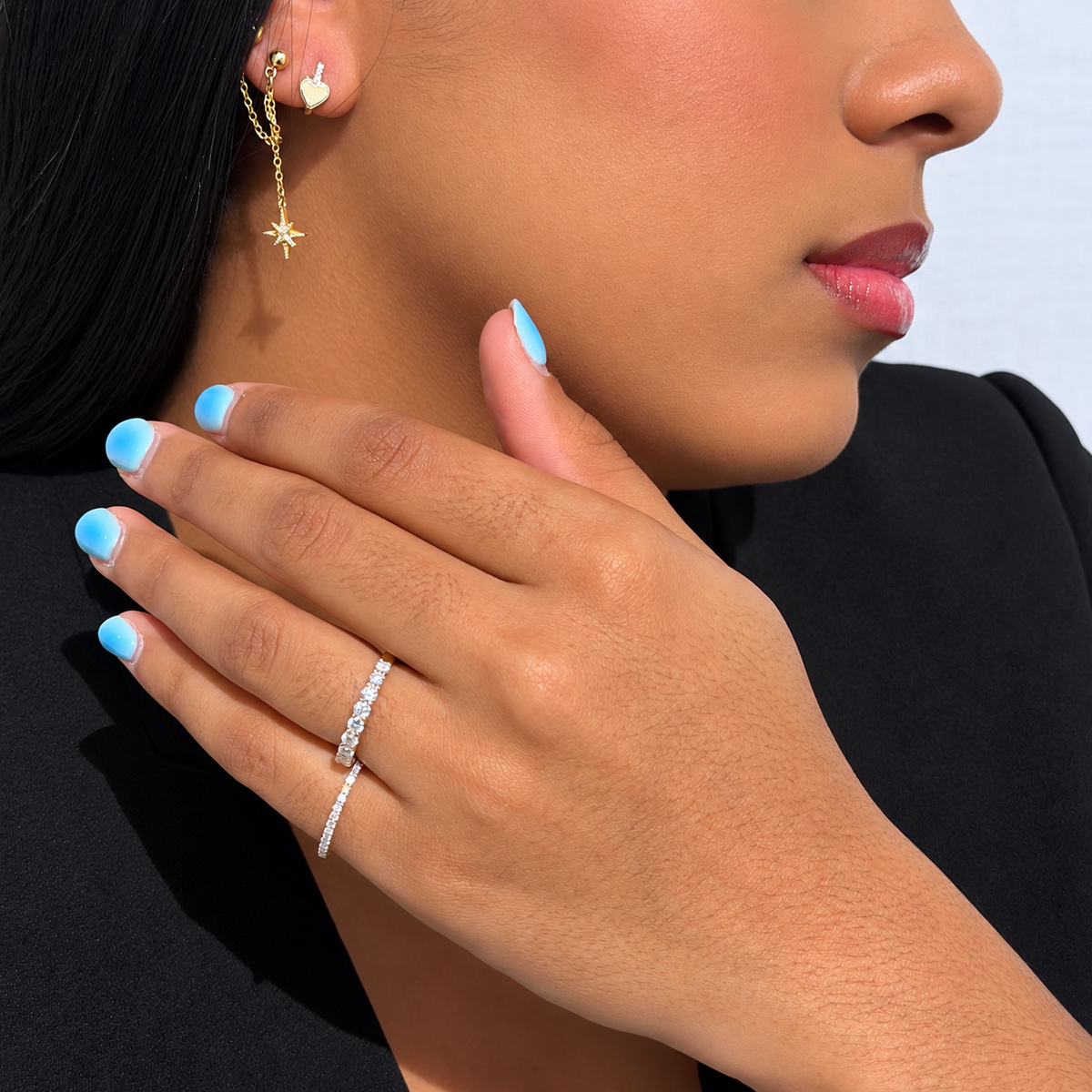 Heart Huggie Diamond Earrings by KURY COLLECTION