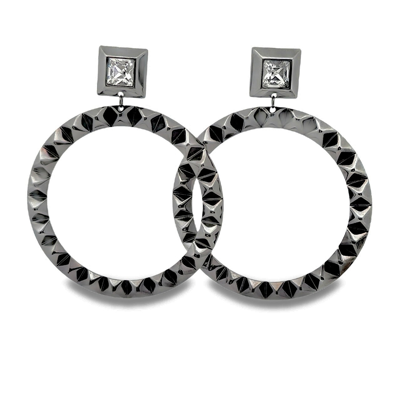Black Rebel Circle Earrings - SHOPKURY.COM